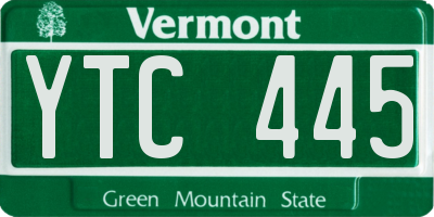 VT license plate YTC445