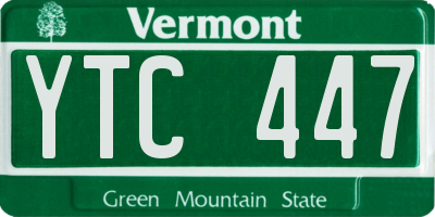 VT license plate YTC447