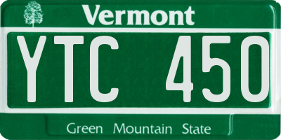 VT license plate YTC450