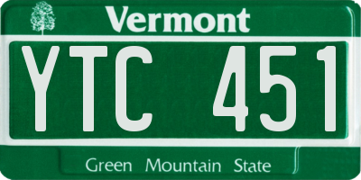 VT license plate YTC451
