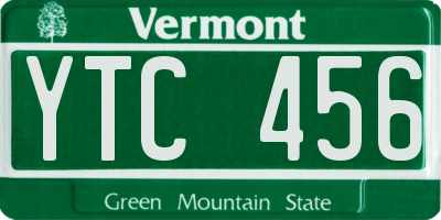 VT license plate YTC456