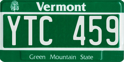 VT license plate YTC459