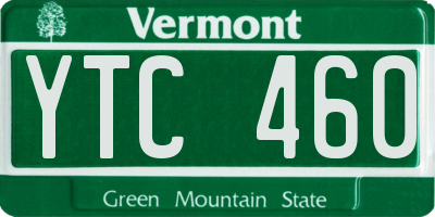 VT license plate YTC460