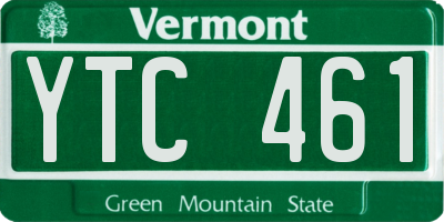 VT license plate YTC461