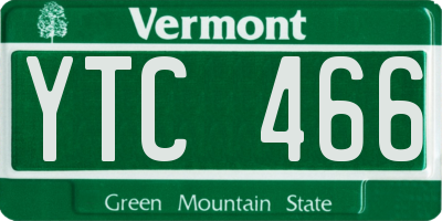 VT license plate YTC466
