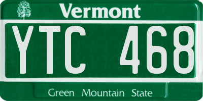 VT license plate YTC468