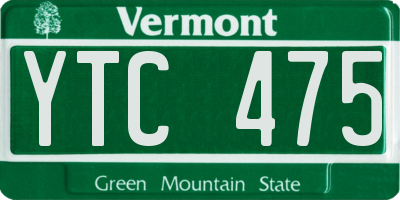 VT license plate YTC475