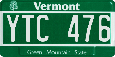 VT license plate YTC476