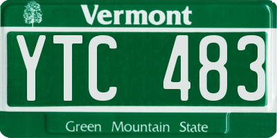 VT license plate YTC483