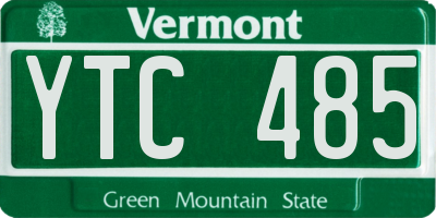 VT license plate YTC485