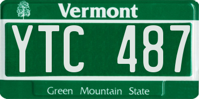 VT license plate YTC487