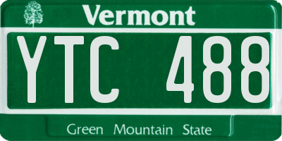 VT license plate YTC488
