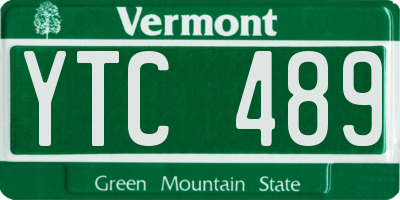 VT license plate YTC489