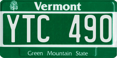 VT license plate YTC490