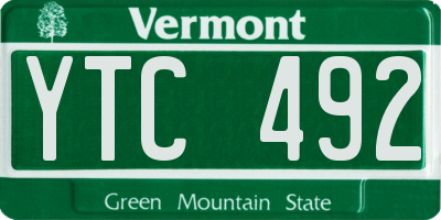 VT license plate YTC492