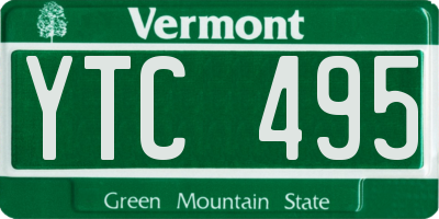 VT license plate YTC495