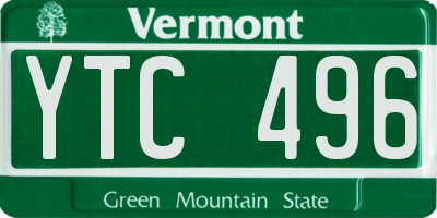 VT license plate YTC496