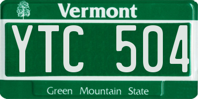 VT license plate YTC504