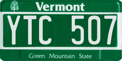 VT license plate YTC507