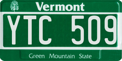 VT license plate YTC509