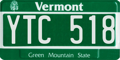 VT license plate YTC518
