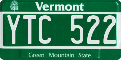 VT license plate YTC522