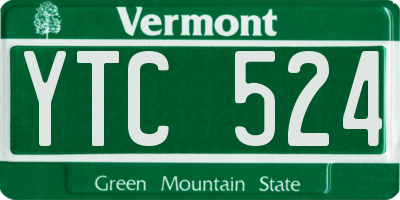 VT license plate YTC524