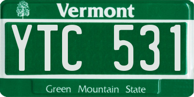 VT license plate YTC531