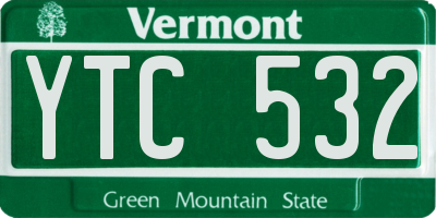 VT license plate YTC532