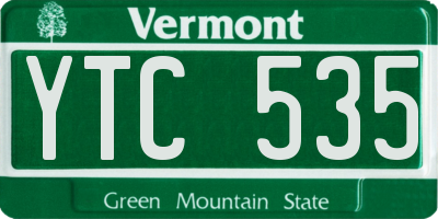 VT license plate YTC535