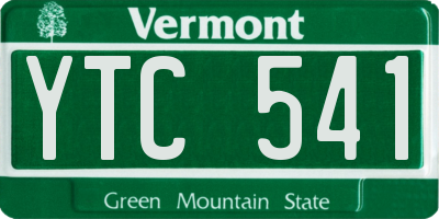 VT license plate YTC541