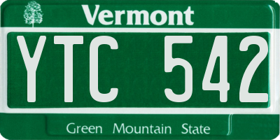VT license plate YTC542
