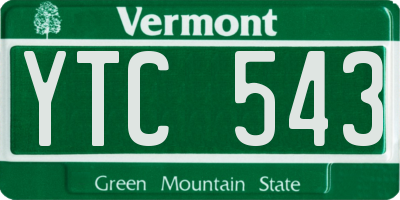 VT license plate YTC543