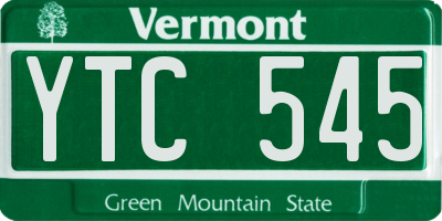 VT license plate YTC545