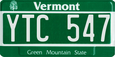 VT license plate YTC547
