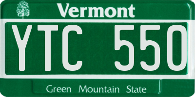 VT license plate YTC550