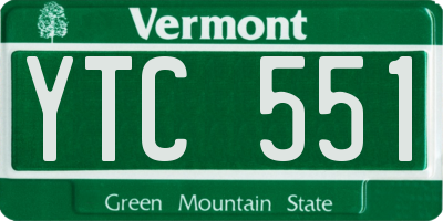 VT license plate YTC551