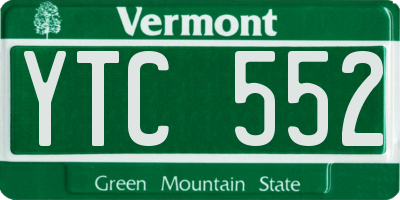 VT license plate YTC552