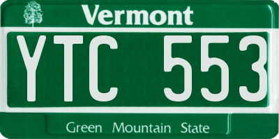 VT license plate YTC553