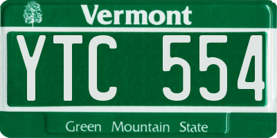 VT license plate YTC554