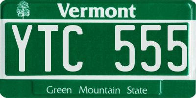 VT license plate YTC555