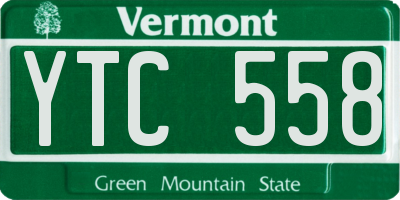 VT license plate YTC558