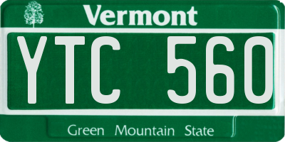 VT license plate YTC560