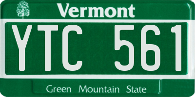 VT license plate YTC561