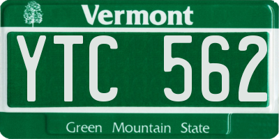 VT license plate YTC562
