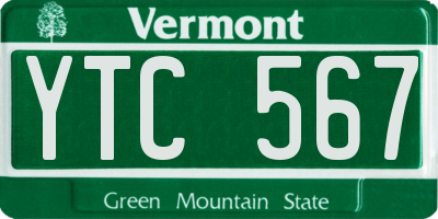 VT license plate YTC567