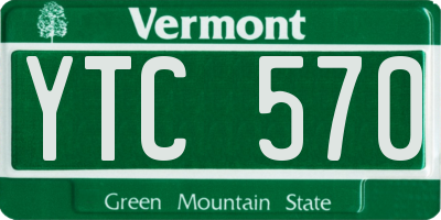 VT license plate YTC570