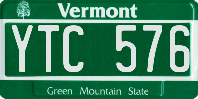 VT license plate YTC576