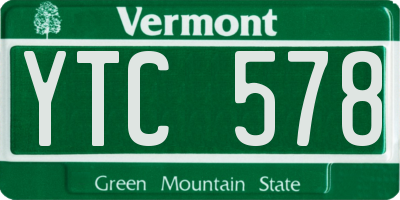 VT license plate YTC578