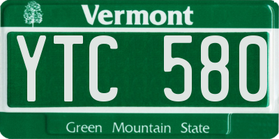 VT license plate YTC580